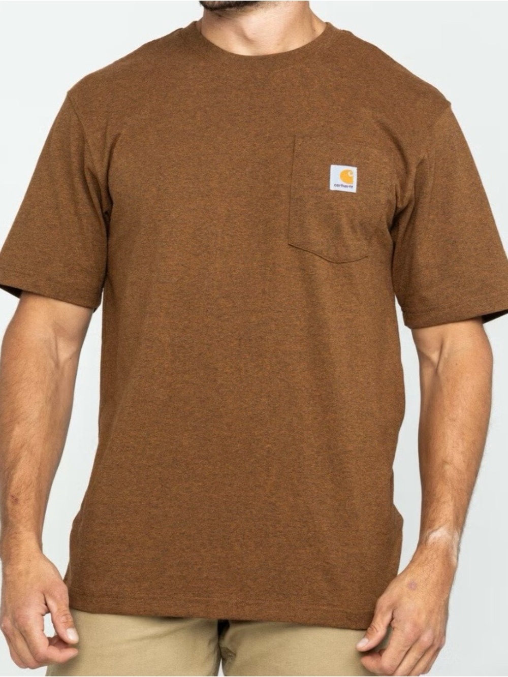 Carhartt Loose-Fit Brown Short-Sleeve Pocket Tee